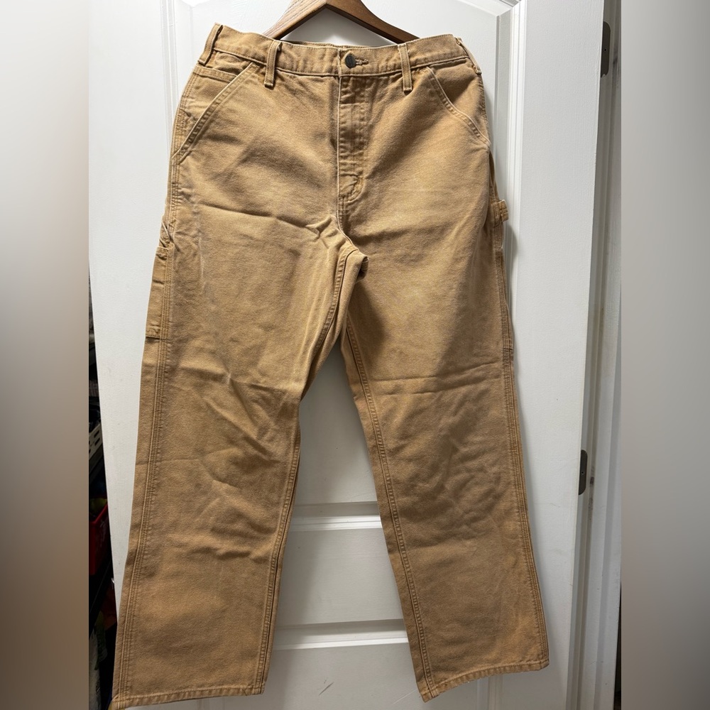 Carhartt MEN'S 5-POCKET PANT - RELAXED FIT - RUGGED FLEX® - CANVAS Khaki Pants